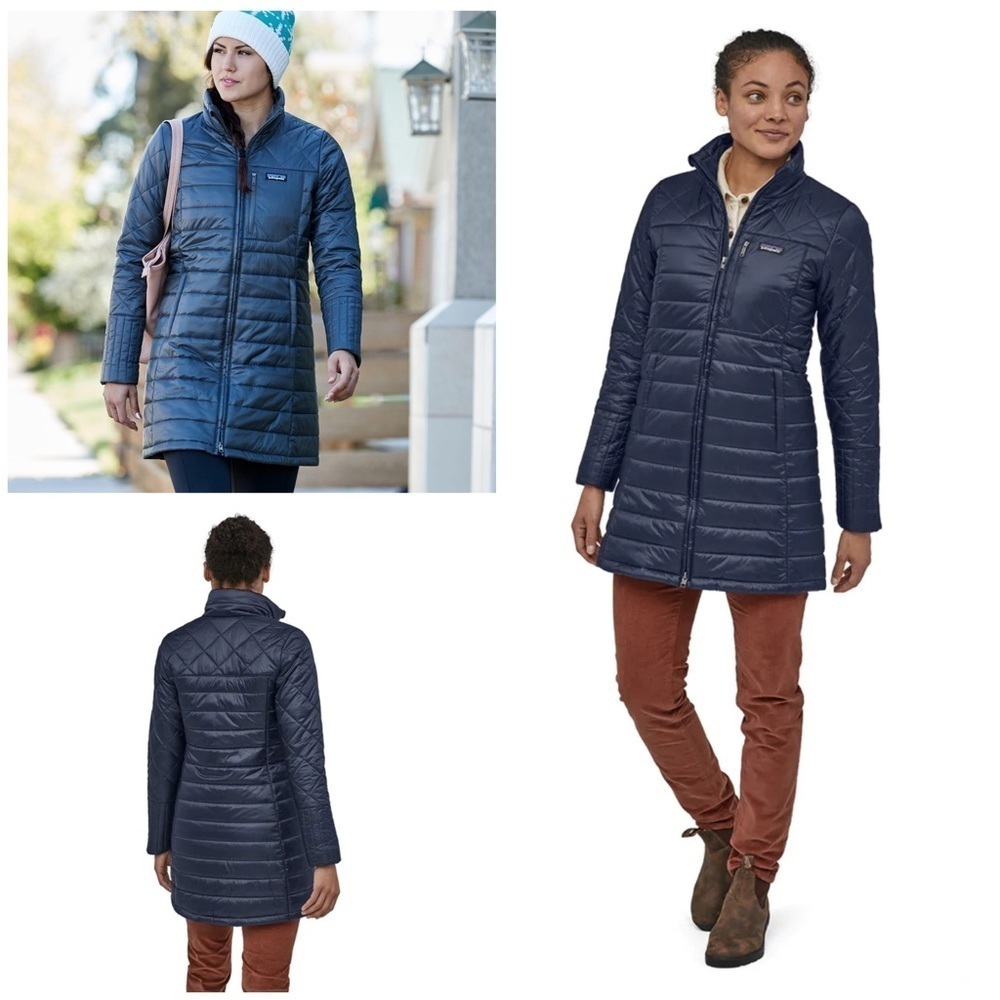 EUC Patagonia Radalie Parka Light Puff Puffer Quilted Utility Navy Blue Jacket‌‍